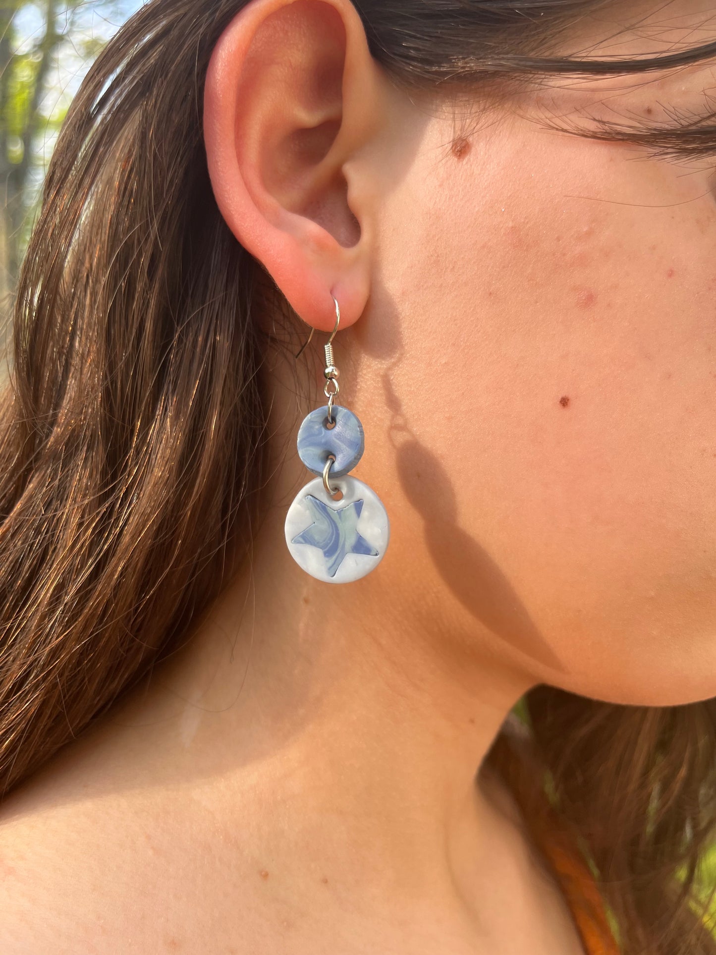 Blue Star Cutout Earrings