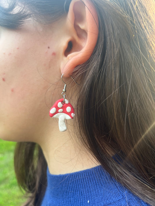 Red Mushroom Earrings